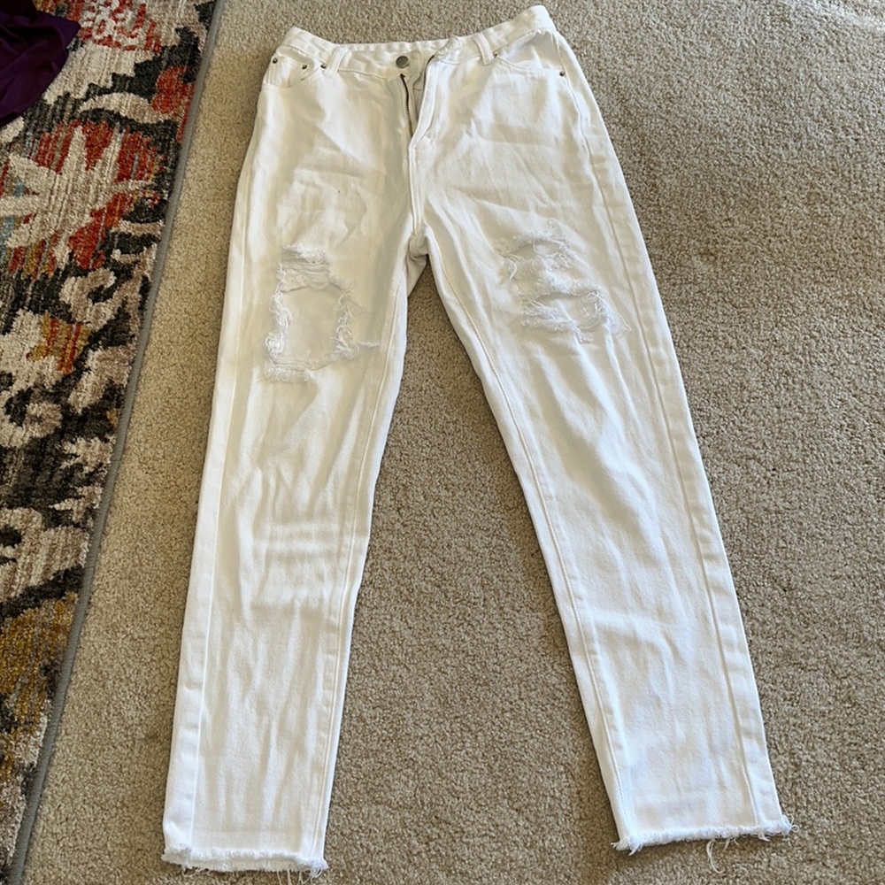 shein white ripped jeans